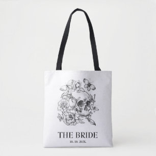 Gotische bruid voor het huwelijk tote bag