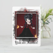 Gotische Bruids Douche Uitnodiging Little Devil (Staand voorkant)