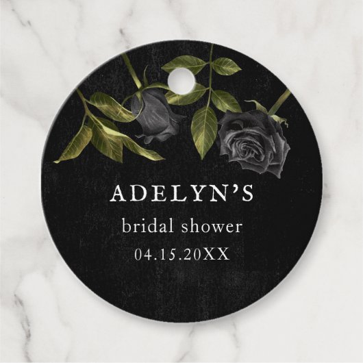 Gotische bruids douche voor Halloween Bedankjes Labels (Voorkant)