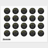 Gotische bruids douche zwarte rozen ronde sticker (Vel)