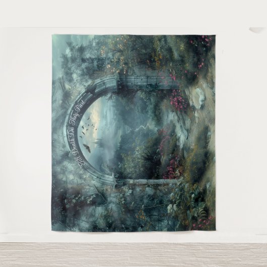 Gotische Bruidsboog Muur Hanging Selfie Station Wandkleed (Voorkant)