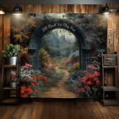 Gotische Bruidsboog Muur Hanging Selfie Station Wandkleed