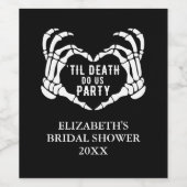 Gotische bruidsshower tot de dood ons scheidt fees wijn etiket (Enkel label)