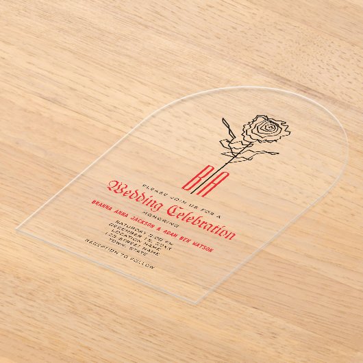 Gotische bruiloft acryl uitnodigingen (Laagn)