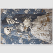 Gotische Bruiloft Bruid Bruidegom Skelet Decoupage Tissuepapier (Voorkant)