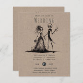 Gotische bruiloft Cartoon bruid bruidegom handgetr (Voorkant / Achterkant)