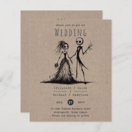 Gotische bruiloft Cartoon bruid bruidegom handgetr