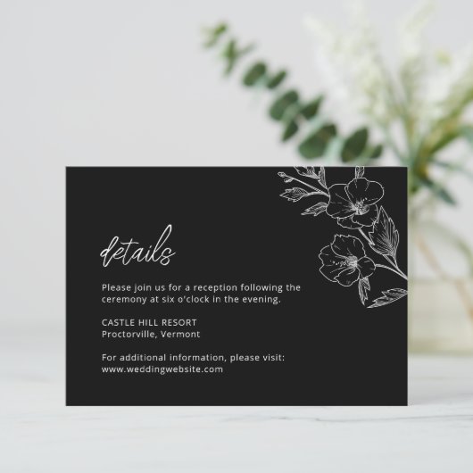 Gotische bruiloft Details Behuizing Kaart (Staand voorkant)