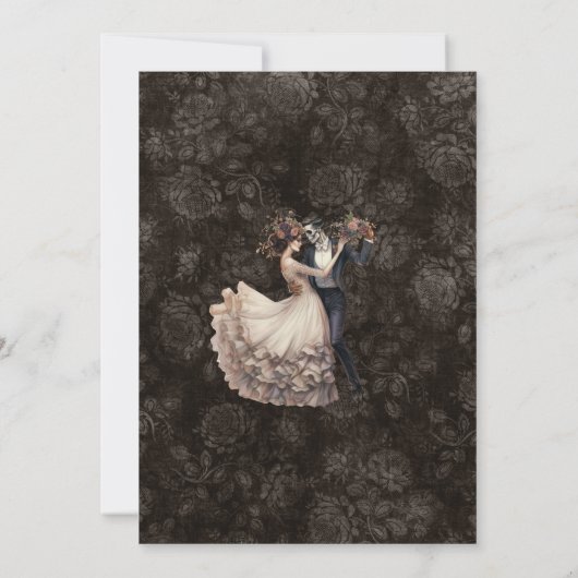 Gotische bruiloft donkere bruiloft uitnodiging (Achterkant)