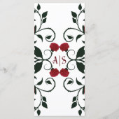 Gotische bruiloft druipen rode rozen Moody bruilof Menu (Achterkant)