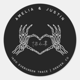 Gotische bruiloft envelop adres Sticker