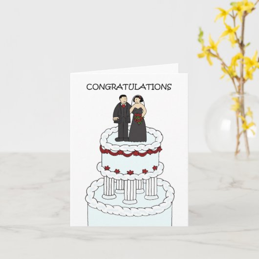 Gotische bruiloft gefeliciteerd kaart (Gele Bloem)