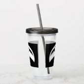 Gotische bruiloft gevleugeld hart Custom Monogramm Acryl Drinkbeker (Links)