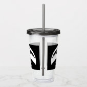 Gotische bruiloft gevleugeld hart Custom Monogramm Acryl Drinkbeker (Rechts)