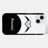 Gotische bruiloft gevleugeld hart Custom Monogramm Case-Mate iPhone Case (Achterkant (horizontaal))
