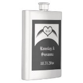 Gotische bruiloft gevleugeld hart Custom Monogramm Flacon (Rechts)