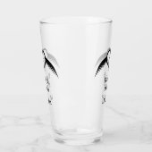 Gotische bruiloft gevleugeld hart Custom Monogramm Glas (Links)