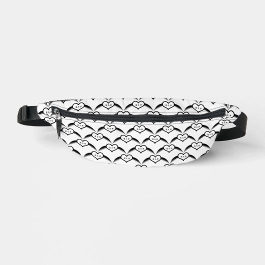 Gotische bruiloft gevleugeld hart Custom Monogramm Heuptasje (Voorkant)