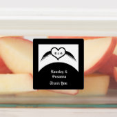 Gotische bruiloft gevleugeld hart Custom Monogramm Labels (Aangebracht)