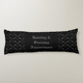 Gotische bruiloft gevleugeld hart Custom Monogramm Lichaamskussen (Achterkant)