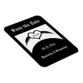 Gotische bruiloft gevleugeld hart Custom Monogramm Magneet (Rechterzijde)