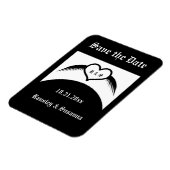 Gotische bruiloft gevleugeld hart Custom Monogramm Magneet (Linkerzijde)