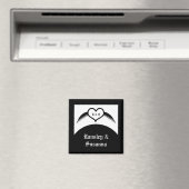 Gotische bruiloft gevleugeld hart Custom Monogramm Magneet (Insitu (Vaatwasser))