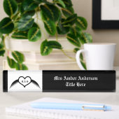 Gotische bruiloft gevleugeld hart Custom Monogramm Naambordje