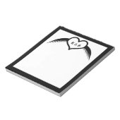 Gotische bruiloft gevleugeld hart Custom Monogramm Notitieblok (Linkerzijde)