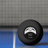 Gotische bruiloft gevleugeld hart Custom Monogramm Pingpongbal (Net)