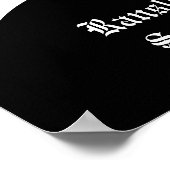 Gotische bruiloft gevleugeld hart Custom Monogramm Poster (Hoek)