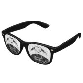 Gotische bruiloft gevleugeld hart Custom Monogramm Retro Zonnebril (Gekanteld)