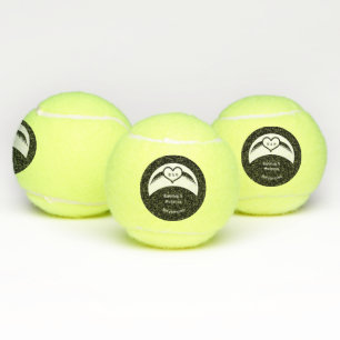 Gotische bruiloft gevleugeld hart Custom Monogramm Tennisballen