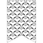 Gotische bruiloft gevleugeld hart Custom Monogramm Vlaggetjes (Tweede vlag)