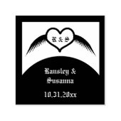 Gotische bruiloft gevleugeld hart Custom Monogramm Zelfinktende Stempel (Design)