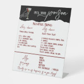 Gotische bruiloft handtekening Drink gratis bartek Reclamebord Met Voetstuk (Voorkant)