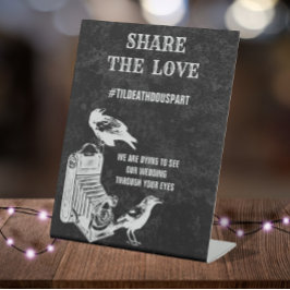  Gotische Bruiloft Hashtag Deel de Liefde Reclamebord Met Voetstuk