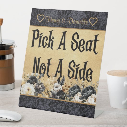 Gotische bruiloft Kies een stoel aangepaste voetst Reclamebord Met Voetstuk (Insitu)