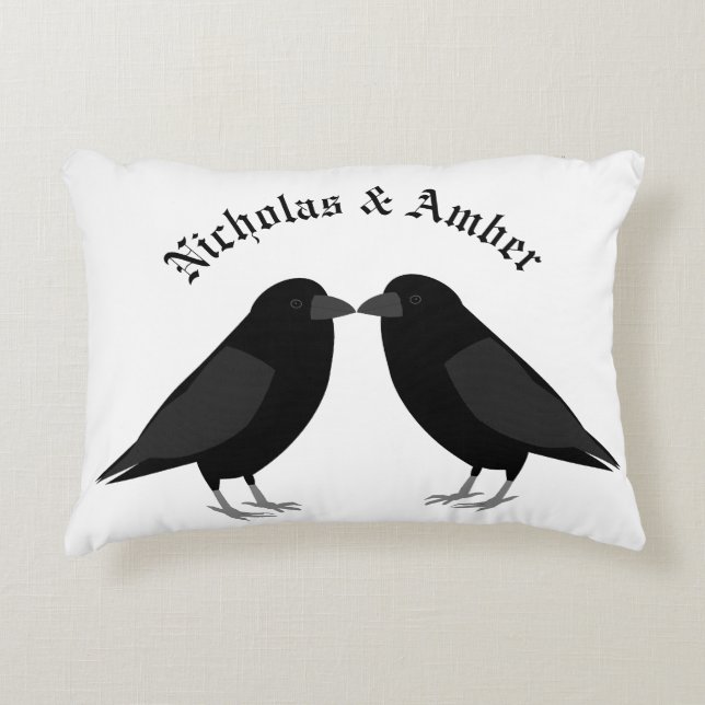 Gotische bruiloft kussen Ravens Custom (Voorkant)