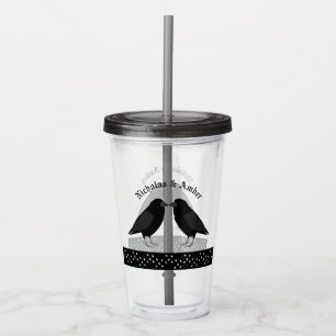 Gotische bruiloft kussen Ravens Custom Acryl Drinkbeker