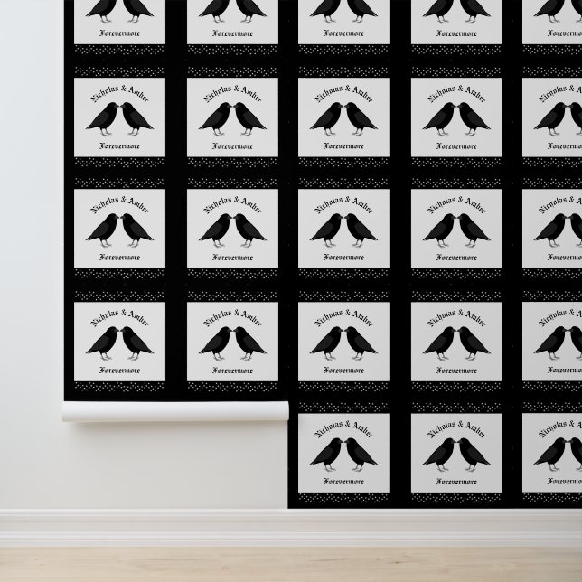 Gotische bruiloft kussen Ravens Custom Behang (Applicatie)