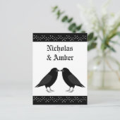 Gotische bruiloft kussen Ravens Custom Briefkaart (Staand voorkant)