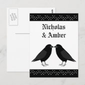 Gotische bruiloft kussen Ravens Custom Briefkaart (Voorkant / Achterkant)