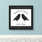 Gotische bruiloft kussen Ravens Custom Canvas Afdruk (Insitu (Houten vloer))