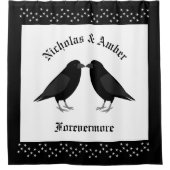 Gotische bruiloft kussen Ravens Custom Douchegordijn (Voorkant)