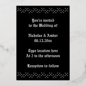 Gotische bruiloft kussen Ravens Custom Folie Uitnodiging (Achterkant)