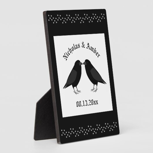 Gotische bruiloft kussen Ravens Custom Fotoplaat (Zijkant)