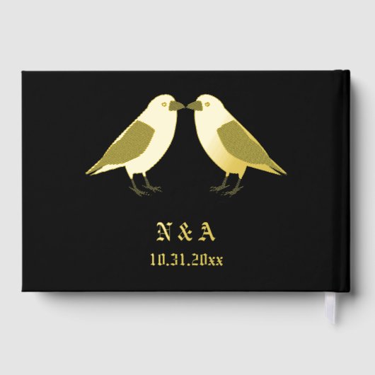 Gotische bruiloft kussen Ravens Custom Gastenboek (Achterkant)