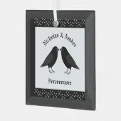 Gotische bruiloft kussen Ravens Custom Glas Ornament (Voorkant links)