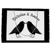 Gotische bruiloft kussen Ravens Custom Groot Cadeauzakje (Achterkant)
